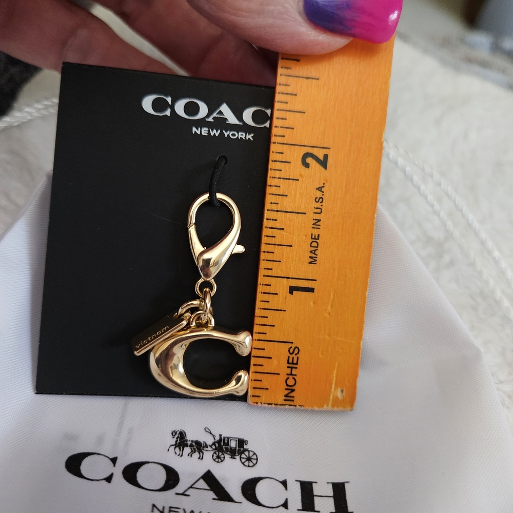 COACH Gold-tone Signature  "C" small bag charm/keychain, NWOT